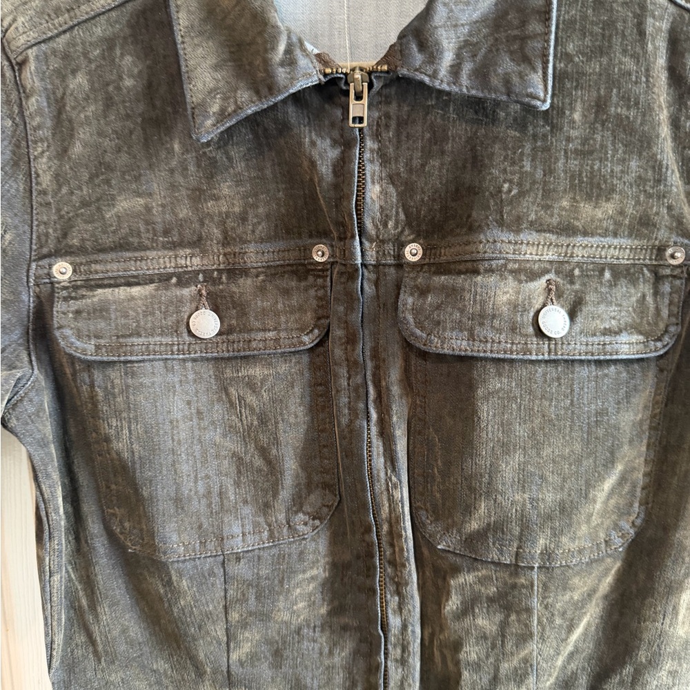 NWT Moss Green Velvet Denim Jumpsuit - Picture 5 of 13
